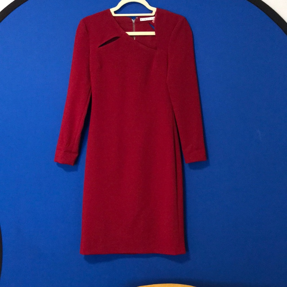 Alice + Olivia Scottie Deep Red Cut Out Dress Size 2